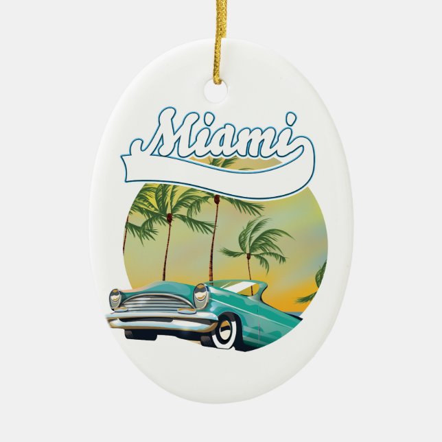 Miami Sunset Logo Keramik Ornament (Vorne)
