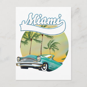 Miami Sunset Logo Postkarte