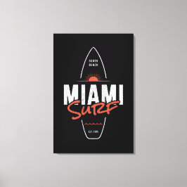 Miami Surf – Vintage-Strand-Sonnenuntergang-Surfbr Leinwanddruck