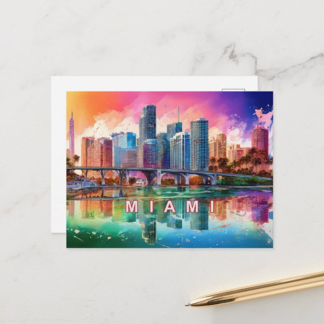 Miami The Magic City Postkarte (Vorderseite/Rückseite Beispiel)