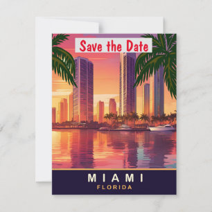 Miami-Ufer, Florida, Reisepostkarte, Save The Date