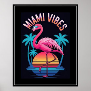 Miami Vibes Sommer Flamingo Design-63454 Poster