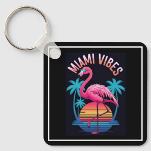 Miami Vibes Sommer Flamingo Design-63454 Schlüsselanhänger
