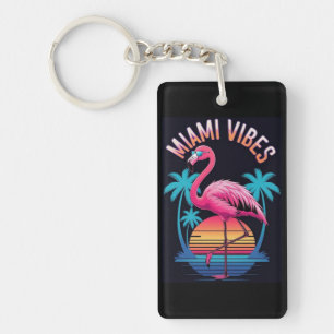 Miami Vibes Sommer Flamingo Design-63454 Schlüsselanhänger