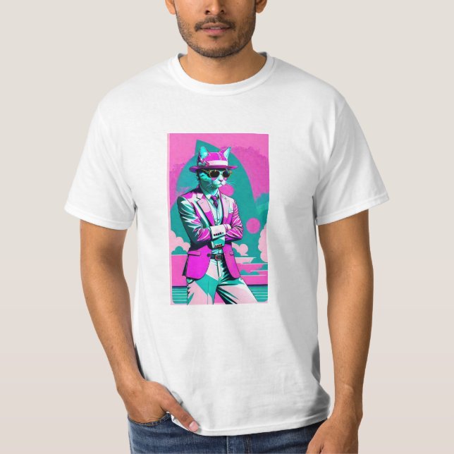 Miami Vice Cat T-Shirt (Vorderseite)
