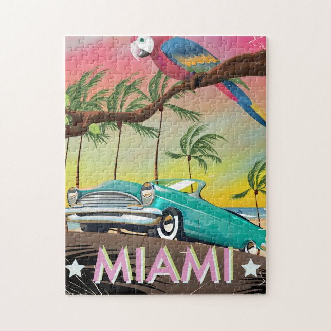 Miami Vintag Retro Reiseaufdruck (Vertikal)