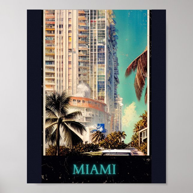 Miami Vintage Poster (Vorne)