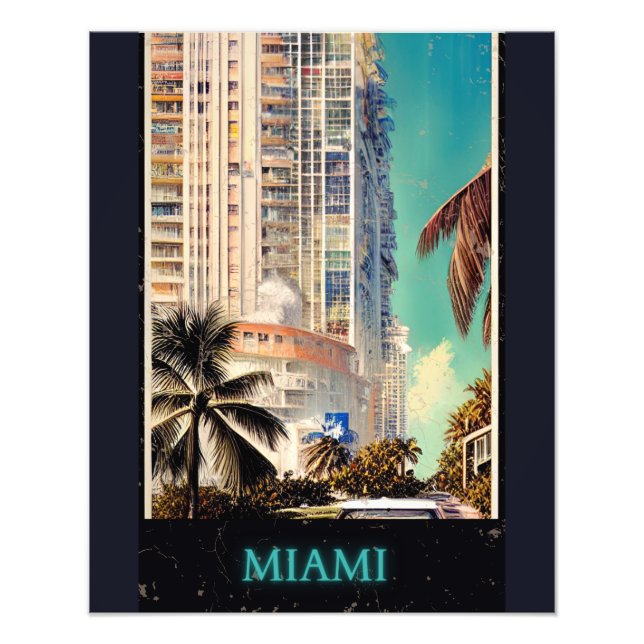 Miami Vintage Poster (Vorne)