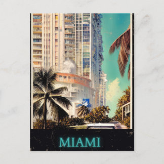 Miami Vintage Poster By CallisC Postkarte
