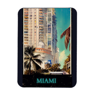 Miami Vintage Poster Magnet