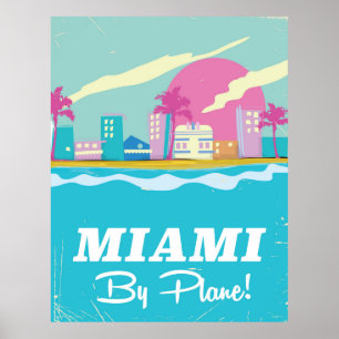 Miami Vintage-Reiseplakat aus den 1980er Jahren Poster