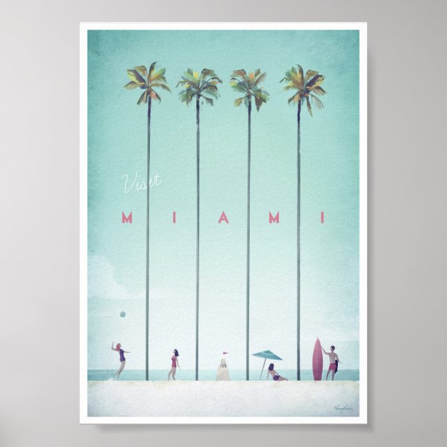 Miami Vintage Travel Poster (Vorne)