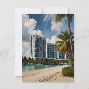 Miami Wasserfarbkunst Postkarte