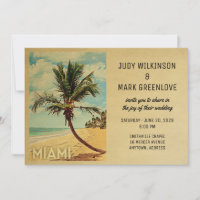 Miami Wedding Einladung Beach Palm Tree
