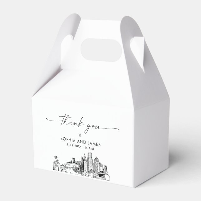 Miami Wedding Personalisiert Favor Box Geschenkschachtel (Vorderseite)