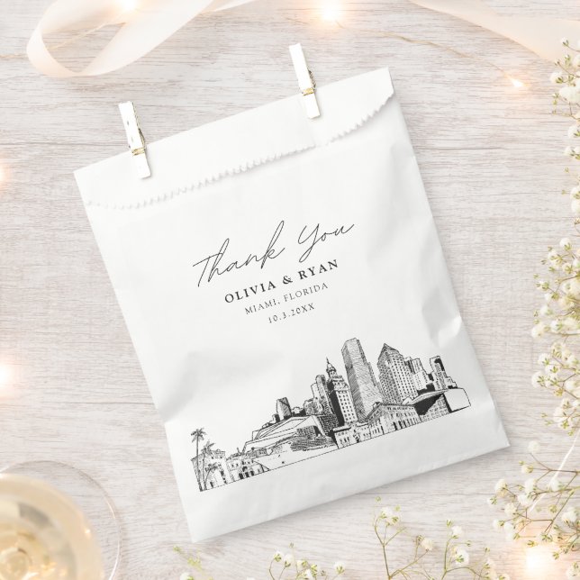Miami Wedding Personalisiert Gevor Bag Geschenktütchen (Ausgeschnitten)