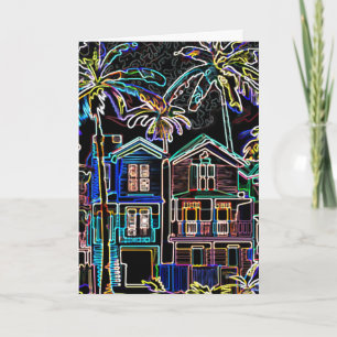 Miami Weihnachtsviertel Illustration Karte