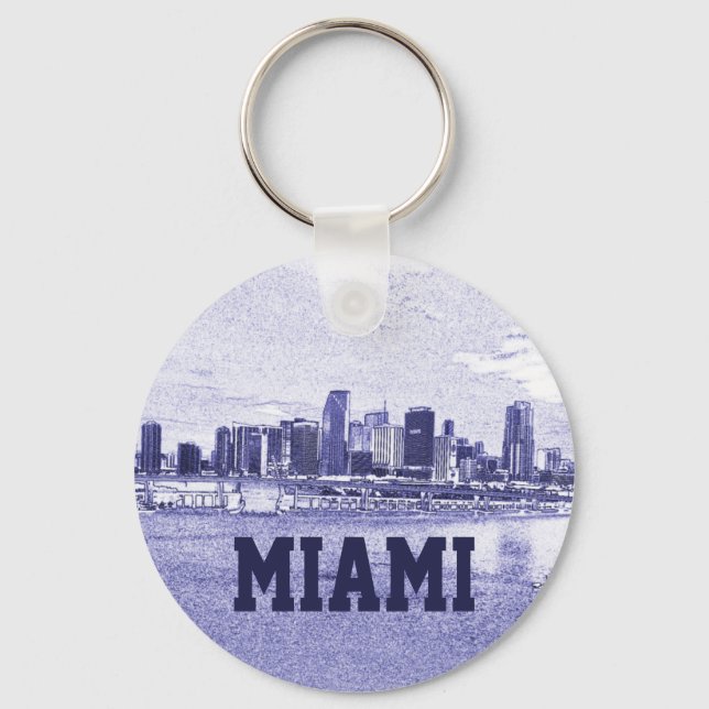 Miami, Zeichnend Skyline-Stift in Florida Schlüsselanhänger (Vorderseite)