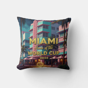 Miami Zuhause  Weltmeisterschaft 2026 ArtDeco Fußb Kissen