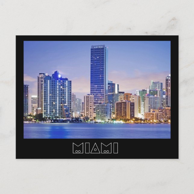 Miamis Skyline an der Brickell Avenue Postkarte (Vorderseite)