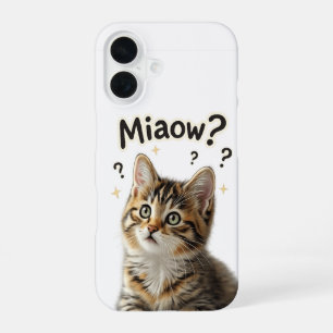 Miaow?   Lustiger Katzen-Handyhülle für Katzenlieb iPhone 16 Hülle