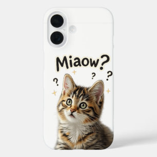 Miaow? Lustiger Katzen-Handyhülle für Katzenlieb iPhone 16 Hülle