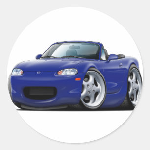 Miata dunkelblaues Auto 1999-05 Runder Aufkleber