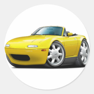Miata gelbes Auto 1990-98 Runder Aufkleber