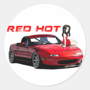 Miata MX-5 glühend Runder Aufkleber