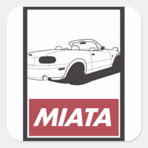 Miata Porträt-Aufkleber Quadratischer Aufkleber