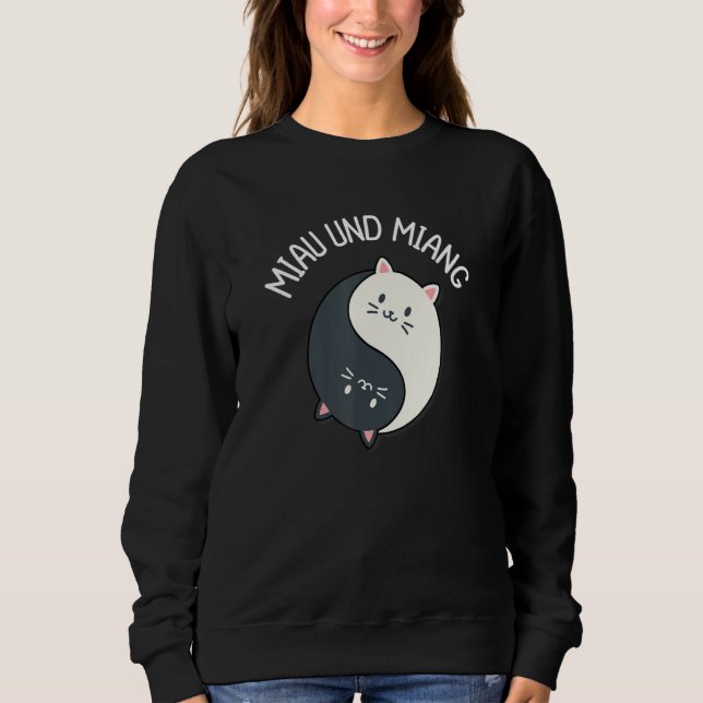 Miau and Miang Yin and Yang Cats Sweatshirt (Vorderseite)