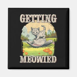 Miau-Bachelorette-Party-Cowgirl-Cowboy-Katze-Hochz Magnet