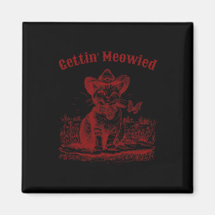Miau-Bachelorette-Party-Cowgirl-Cowboy-Katze-Jungg Magnet