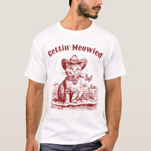 Miau-Bachelorette-Party-Cowgirl-Cowboy-Katze T-Shirt