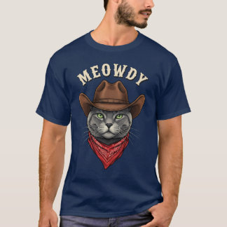 Miau-Cowboy-Katze Western Lustig Cowpoke Kitty T-Shirt