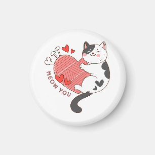Miau, du süße Katze Valentinstag Magnet
