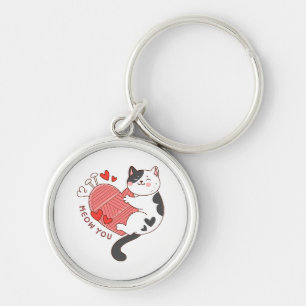Miau, du süße Katze Valentinstag Schlüsselanhänger