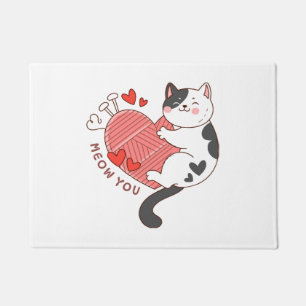 Miau, du süße Katze zum Valentinstag Fußmatte