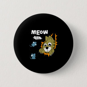 Miau findet Maus, Katzen & Mäuse Illustration Button