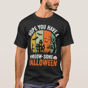 Miau-großartiges Halloween Spukhaus Katze T-Shirt