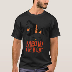 Miau, ich bin eine Katze Kürbis Hexe Einhorn Hall T-Shirt