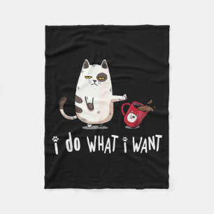 Miau, ich mache was ich will, Vintage schwarze Kat Fleecedecke