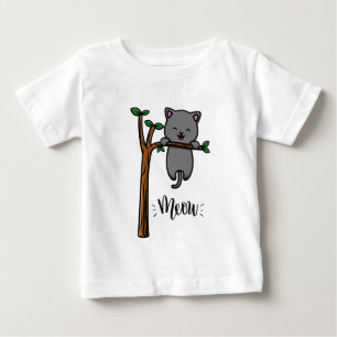 MIAU KATZE AUF BAUM BABY T-SHIRT