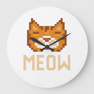 Miau-Katze Große Wanduhr