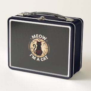 Miau-Katze-Halloween-Grafikdesign_1 Metall Brotdose