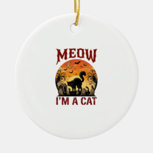 Miau-Katze Halloween Schwarz Friedhof_1 Keramik Ornament