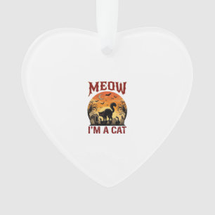 Miau-Katze Halloween Schwarz Friedhof_1 Ornament