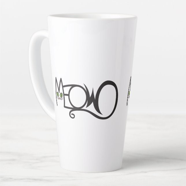 Miau-Katzen-Typografie Milchtasse (Linke Ecke)