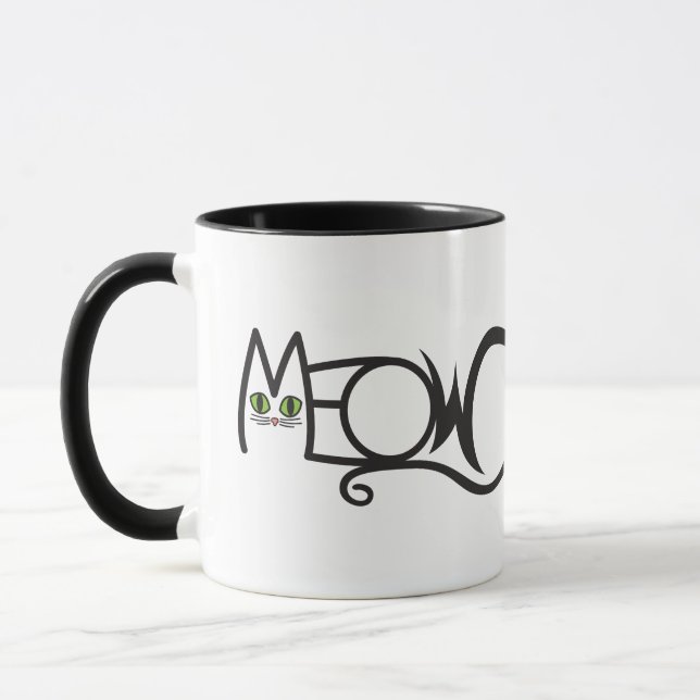 Miau-Katzen-Typografie Tasse (Links)