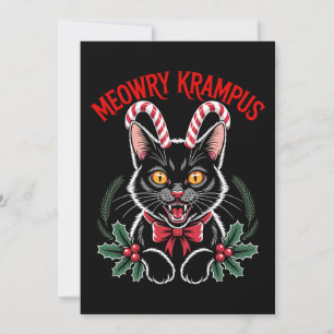 Miau Krampus Weihnachten Schwarze Katze Zuckerstan Einladung